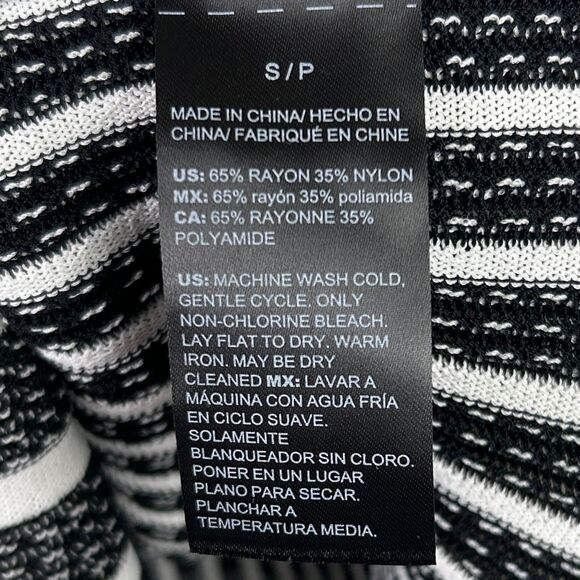 White House Black Market Striped Peplum Sweater Tank Sleeveless Rib Knit Top S - Picture 10 of 11